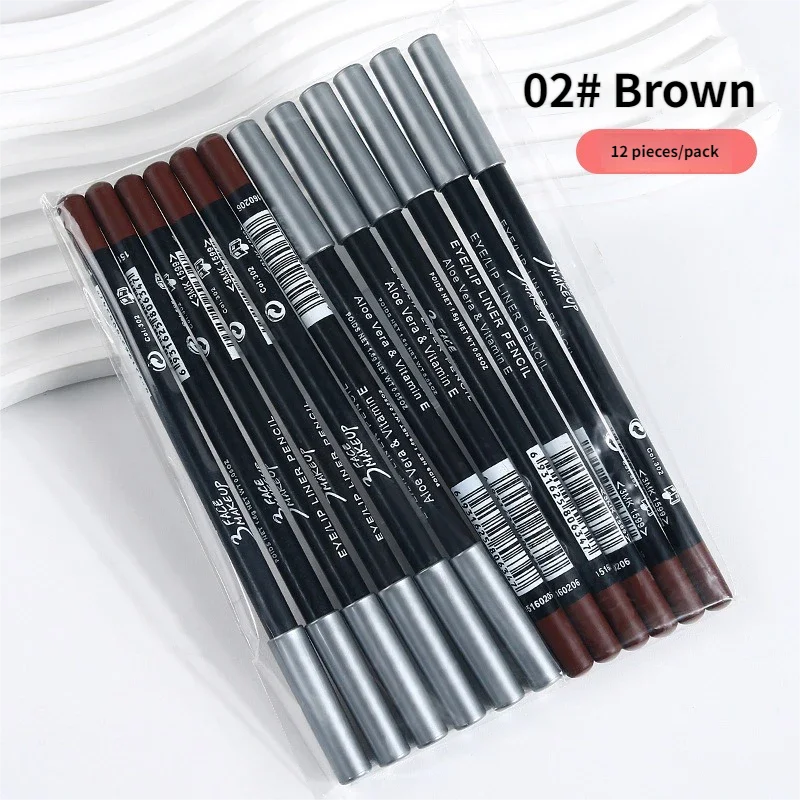 1/12Pc Waterproof Black Brown Eyeliner Pencils-Smudge-Proof Long-Lasting Beginner-Friendly Smooth High Pigmented Punk Eye Makeup