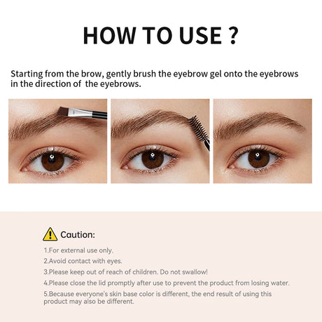 6 Colors Waterproof Eyebrow Tint with Brush Long-Wearing Full-Pigment Smudge-Proof Eyebrow Pomade Natural Wild Brows Makeup