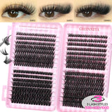 GROINNEYA Fluffy Lash Clusters DIY Natural Thick Cluster Lashes Fluffy Soft Mink Lashes Extension Individual Eyelashes Makeup