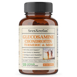 Glucosamine Chondroitin MSM Turmeric Capsules, Supports Hips, Knees, Joint, Bone, Cartilage Health & Mobility, Flexibility