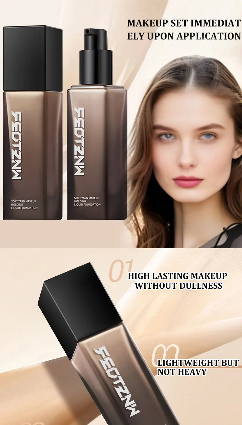 Feotznw Foundation Cream Long-lasting Makeup - 12H Natural Base Skin-toned Fit Natural-looking Lightweight Buildable Coverage