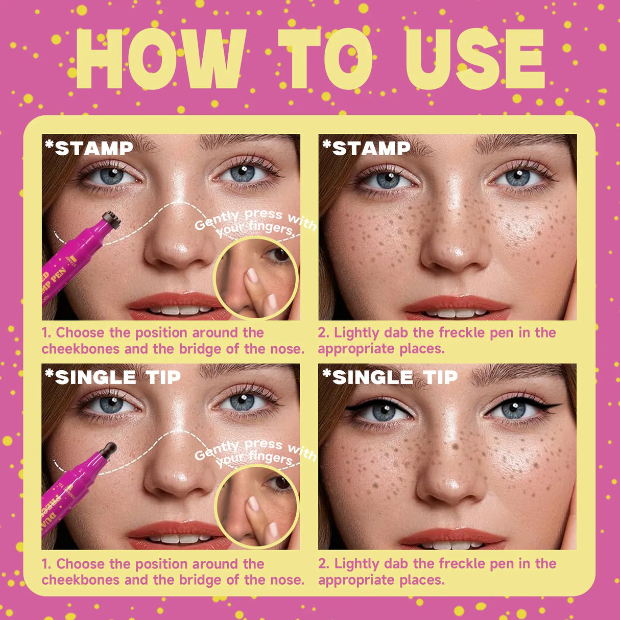 Double Eyeliner Freckles Pen All-in-One Natural Waterproof Lasting Seal Spot Pen Natural Simulation