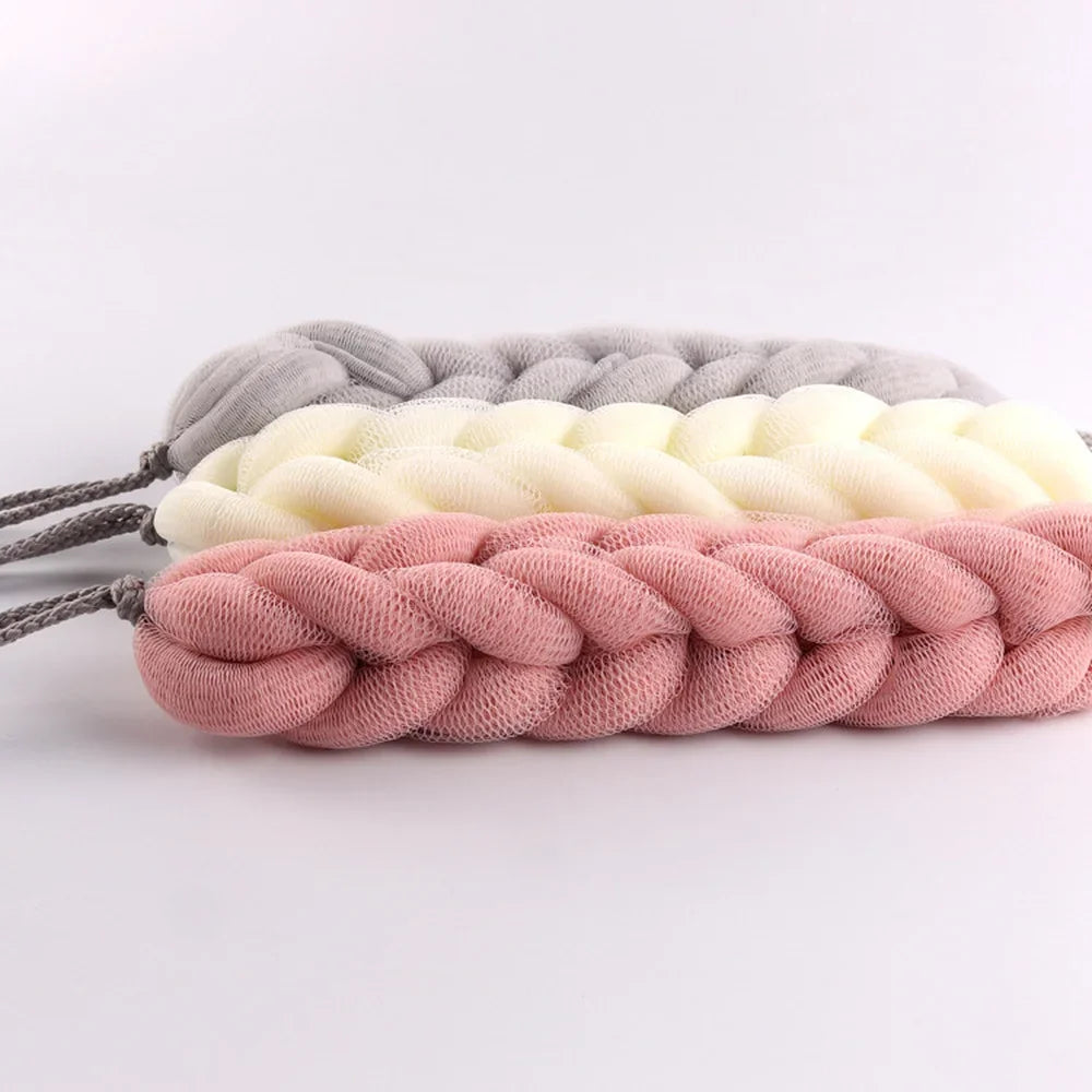 Flower Mesh Shoulder Scrubber Long Sponge Body Back Bath Sponge Shower Exfoliate Strap Shower Body Wash Brush Health Cleaning