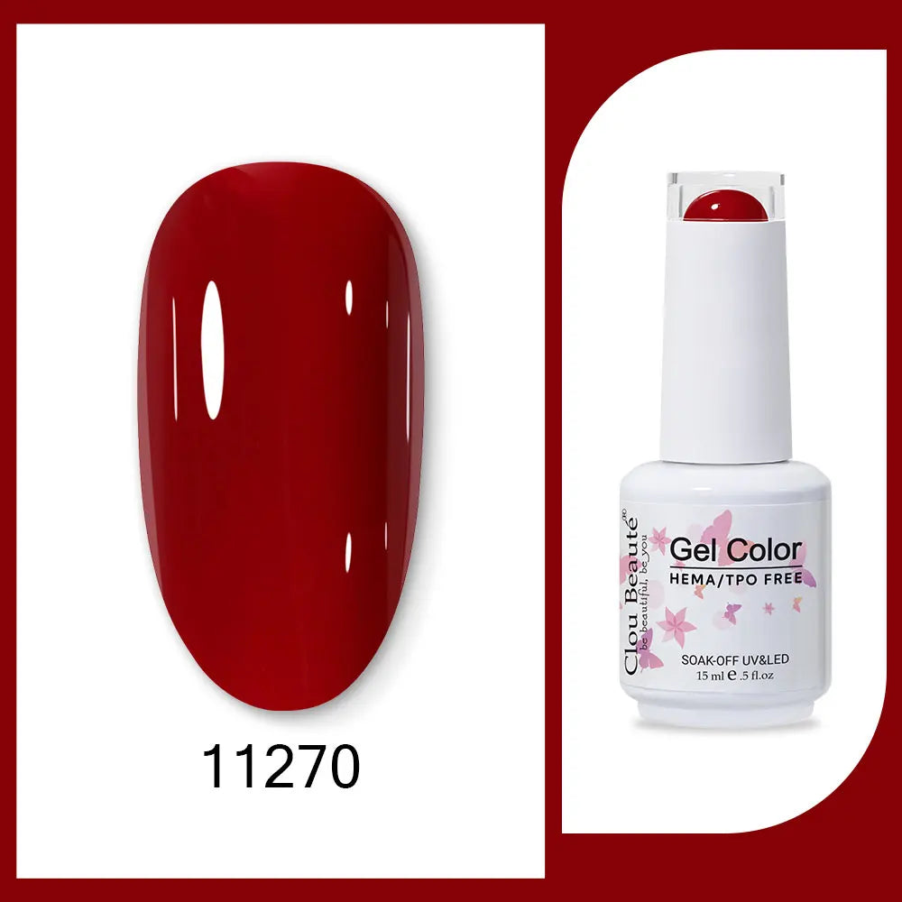 Clou Beaute Gel Color Hema TPO Free 15ml Gel Nail Varnish Soak Off UV Gel Polish Nail Art Manicure Lacquer Nail Art Jelly Gel