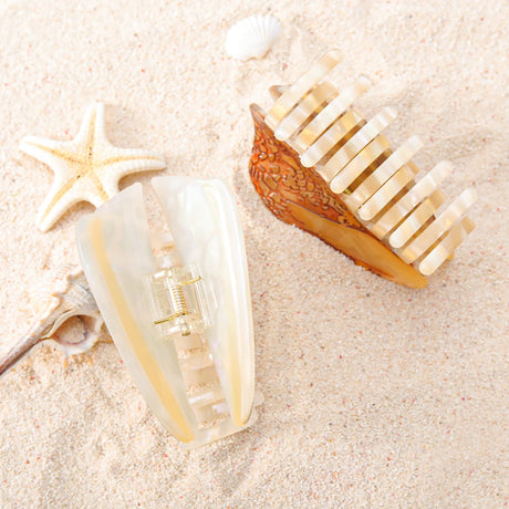 1 piece personalised Hebrew Cone Shell and a Textile Cone shell hair claw for sumer holiday