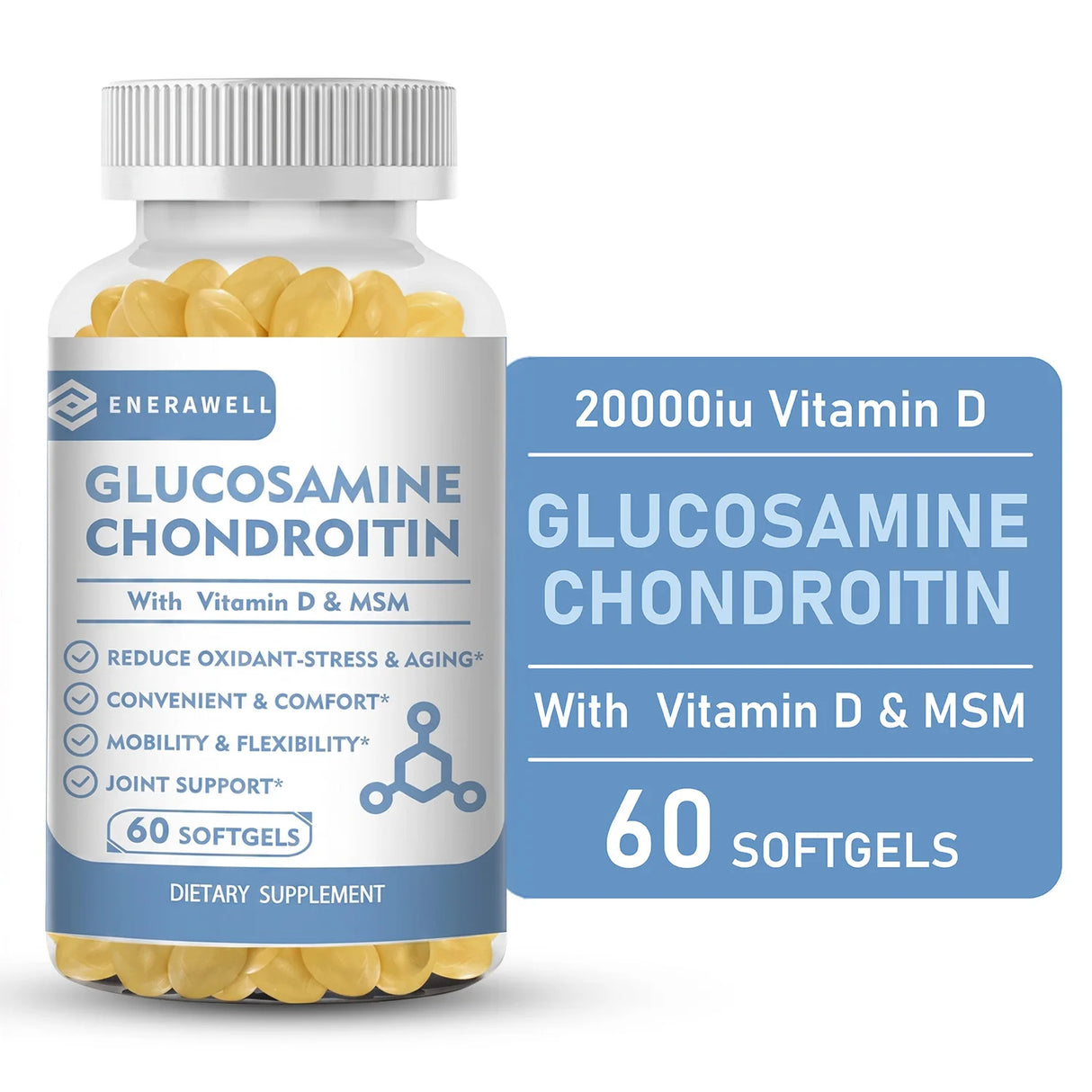 Glucosamine Chondroitin MSM - Supports Joint Health, Relieves Pain, Improves Joint Flexibility, and Enhances Immunity