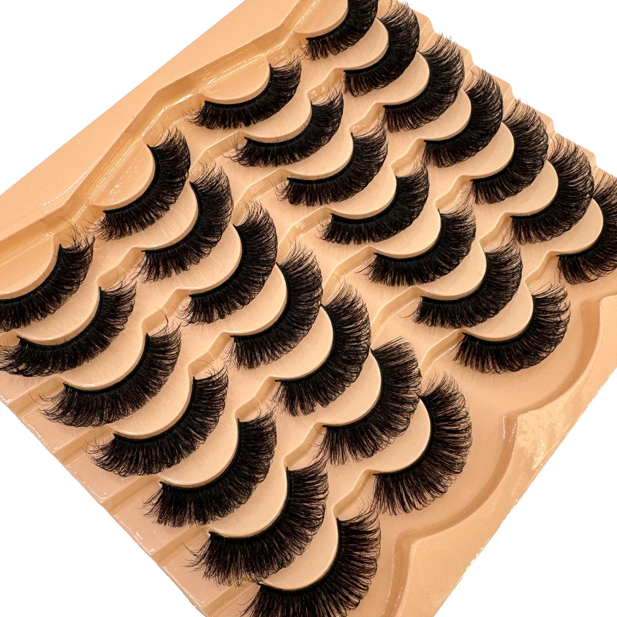 AMSDCN 14 Pairs 3D  Lashes Fluffy False Eyelashes Thick Volume Cat-Eye Faux Lashes Natural Long Wispy Lashes extension Pack