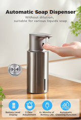480ml Kitchen Soap Dispenser Automatic Sensor Hand Sanitizer Machine Intelligent Electric Body Wash Soap Dispenser 304 Stainl