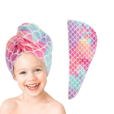 1/3 pcs Water-absorbing quick-dry children's hair drying cap, bathroom, living room essential hair drying supplies