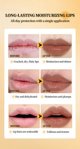 QIBEST Honey Lipstick Nourishing Lip Balm Moisturizing Tinted Lip Plumping Balm Smooth Enhancing Natural Color Lip Care Makeup