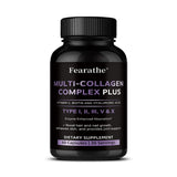 Multi Collagen Capsules, Type I/II/III/V/X Collagen, Biotin & Hyaluronic Acid, Support Skin Hair Nail Joint & Overall Wellness