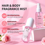 Vanilla & Rose Fragrance Mist Perfume Long Lasting Refreshing Portable Body Spray Gentle Natural Aroma for Women Daily Dating Tr