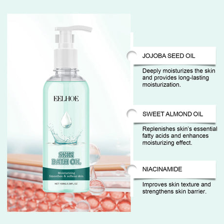 EELHOE Nicotinamide Bath Oil Brightening Skin Repair Dry Skin Remover Smooth Body Cleaning Long Lasting Moisturizing Body Oil