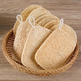 6pcs Natural Loofah Exfoliating Sponges - Gentle Body Scrubber for Shower & Bath, Bamboo Fiber Cleaning Pads 2042