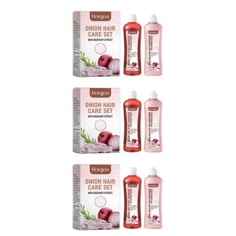 Onion Hair Care Set Rosemary Onion Shampoo Conditioner Set Strengthening Hair Improve Rough Frizz Smooth Shiny Deep Moisturizing Scalp Care Set