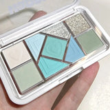 Mint diffuse pink blue small pink frame nine-color eyeshadow palette low saturation clear mint green pearl matte gentle pure des