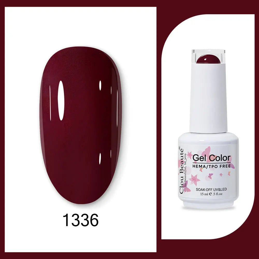Clou Beaute Gel Color Hema TPO Free 15ml Gel Nail Varnish Soak Off UV Gel Polish Nail Art Manicure Lacquer Nail Art Jelly Gel