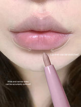 Lip Shadow Liner Pen Matte Lipstick Base Silver Tube Waterproof Lasting Lip Contouring Non-stick Cup Lipliner Pencil With Brush