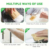 6pcs Natural Loofah Exfoliating Sponges - Gentle Body Scrubber for Shower & Bath, Bamboo Fiber Cleaning Pads 2042
