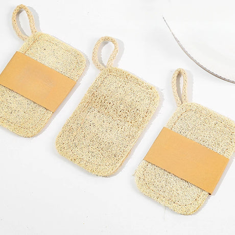 6pcs Natural Loofah Exfoliating Sponges - Gentle Body Scrubber for Shower & Bath, Bamboo Fiber Cleaning Pads