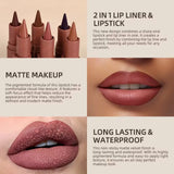 JUJU Dream Matte Velvet Gradient Lip Liner - Smooth Application For Elegant Lips, Long-Lasting Lip Pencil, Lip Lipstick Makeup