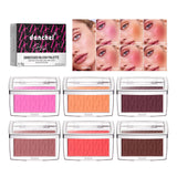 Matte Embossed Blush Palette High Pigmented Pink Coral Cheek Blush Powder With Professional Makeup Brush