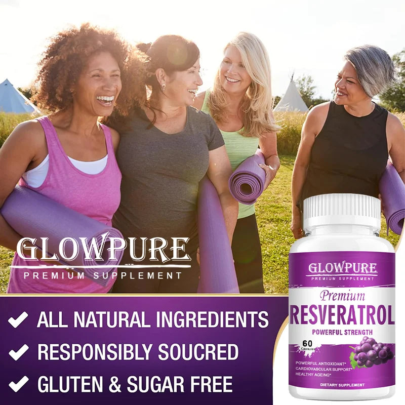 Resveratrol 1450mg - Premium Antioxidant Supplement for Anti-Aging, Immune Support, Brain & Joint Health