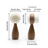 New Coconut Shred Handle Facial Brush Double Sided Facial Cleanser Blackhead Removing Pore Cleaner Exfoliating Facial Brush