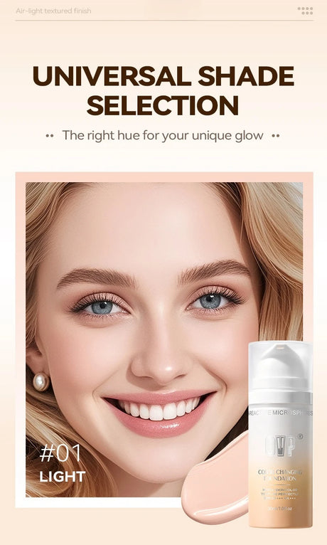 Color-Changing Sunscreen Foundation,Skin Tone Matching,All-Day Long-Lasting Wear,Perfect Base for Flawless Makeup