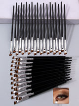 50PCS Professional Eye Brush Set, Ultra-Thin/Slanted Eyeliner/Brow/Tint Tools, Soft Synthetic Fiber Kit for Travel & Pro Artists