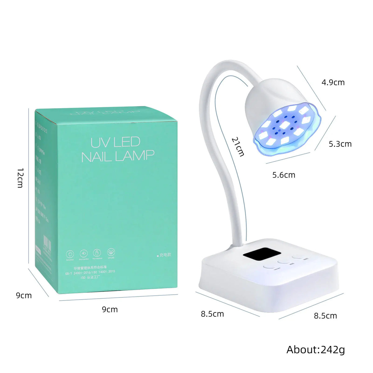 Portable USB UV LED Nail Lamp for Gel Nail Polish - Fast Drying Nail Dryer, Japanese Lotus Style, Hands Safe