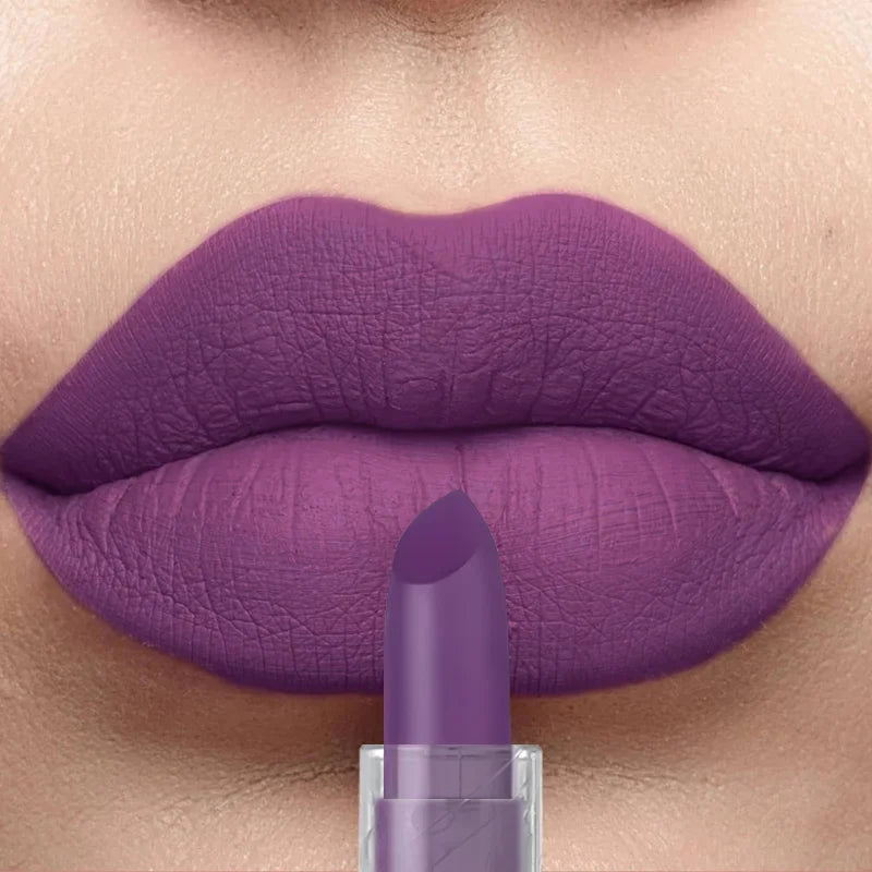 Purple Colors Velvet Matte Lip Mud Liquid Lipstick Waterproof Nude Lip Gloss  Sexy Women Lip Glaze Cosmetic