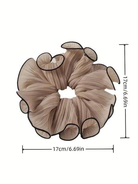 1/4Pcs New Korean Retro Folded Chiffon Oversize Scrunchies Women Sweet Temperament Fashion Exaggerated Hair Band Hair Accessorie