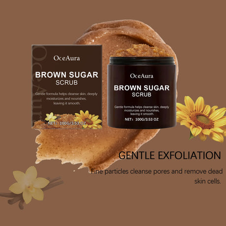 OceAura 100g Natural Brown Sugar Scrub 100g Exfoliating Body Nourishing Deep Clean Pore Shrinking Skin Refreshing