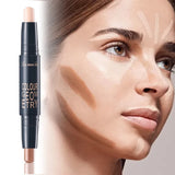 Dual-ended contour stick, facial foundation, concealer, long-lasting dark circles, correcting contour concealer, makeup