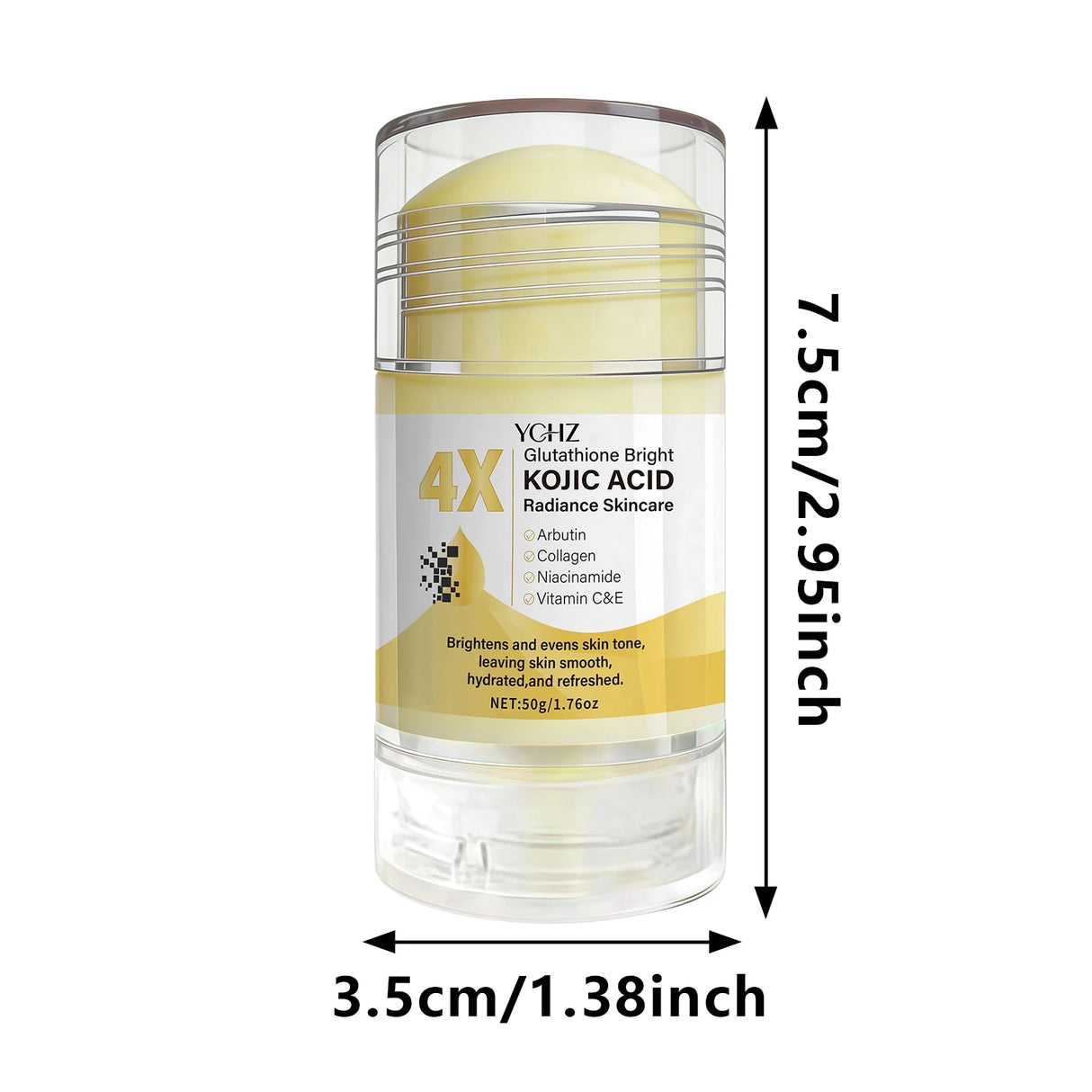 Kojic Acid Cream Stick, Evens Out Skin Tone, Eliminates Dark Spots and Dullness - Non-Greasy, Suitable for Both Men and Women - Whitening and Moisturizing Cream, for Day and Night Use - 50g