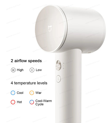 New MIJIA High-Speed Hair Dryer,110000rpm,62m/s Powerful airflow,8 Airflow Mode,347g 4 Color,CN Version With Adapter