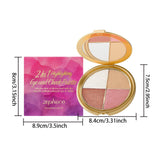Zephoco 2-in-1 Highlighting Eye & Cheek Palette -Soft Shimmery Tones,Blendable Formula,All-in-One for Glowing Eye & Cheek Makeup