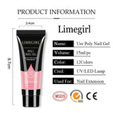 Limegirl Poly Nail UV Gel Set for Nails Quick Extension Building Soak Off UV Polys Nail Gel Kit Manicure Art  Decoration Tools