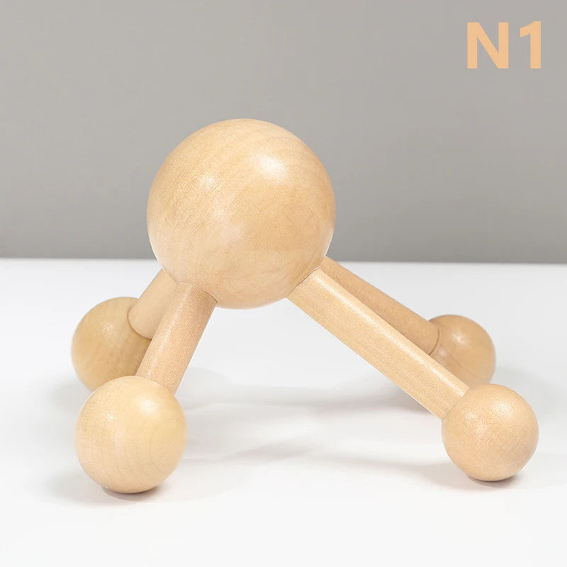 1 Pcs Neck Back 3/4-Leg Massage Roller Wooden Head Scalp Massager Octopus Claws Relax SPA Tools For Hair Growth Stress Relief