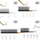 NAGARAKU Ship from USA 10 Cases W Shape 3D 4D 5D Eyelashes Free Tax Fast Shipping Delivery in 2-5 days Mix8-15mm Size
