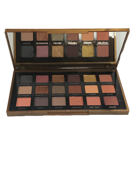 18 Color Golden Eye Shadow Palette Pearl Rose Gold Black Punk Style Matte & Glitter Eyeshadow Makeup Pearlescent Flow