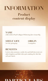 SADOER 24K Golden Pearl Collagen Face Cream Moisturizing Brightening Hydrating Firming Facial Cream Face Skin Care Products