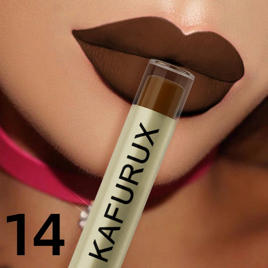 20 Colors Dark Brown Nude Liquid Lipsticks Waterproof Velvet Matte Lip Gloss Long Lasting Lip Glaze Beauty Red Lip Tint Makeup