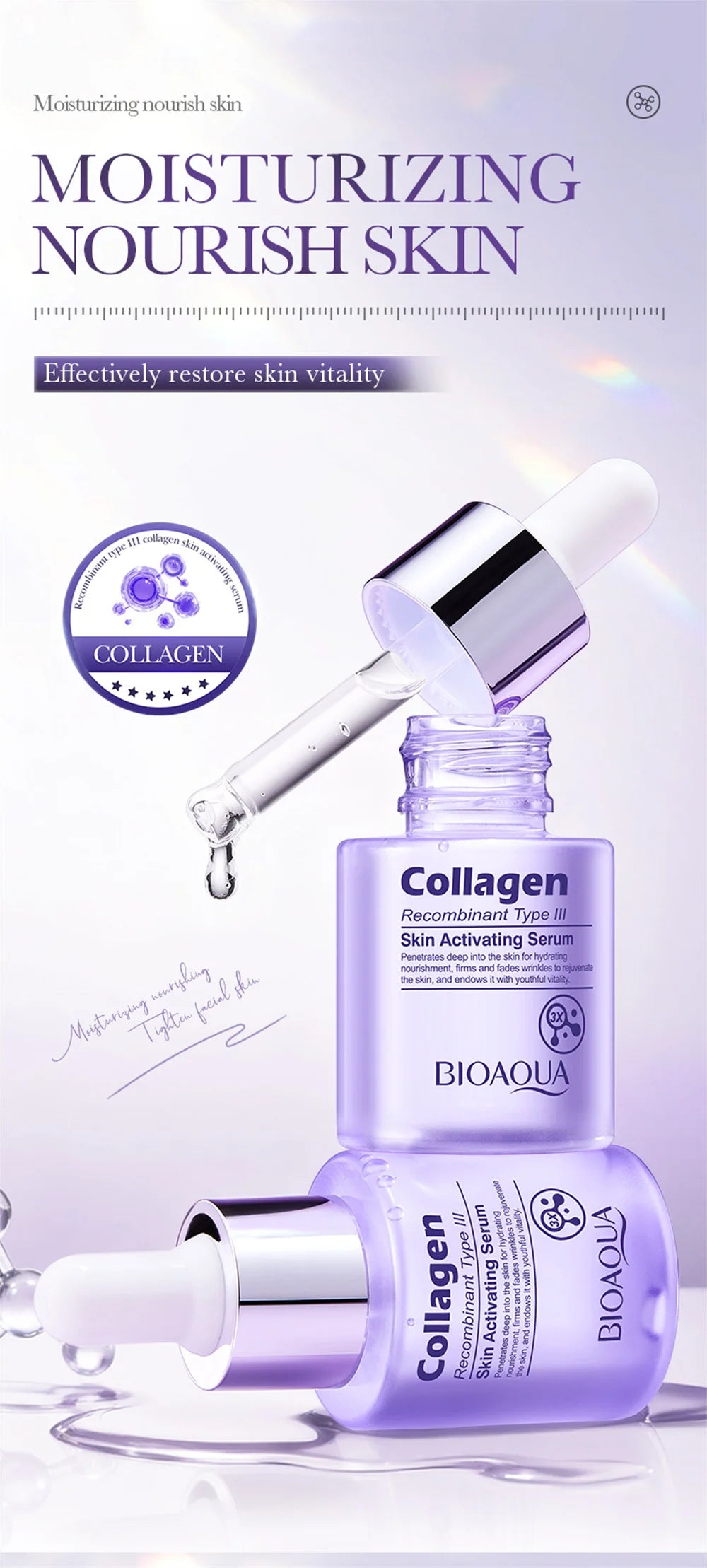 Instant Wrinkle Remover Face Serum Lifting Firming Fade Fine Lines Anti-aging Essence Whitening Brighten Nourish Skin Care