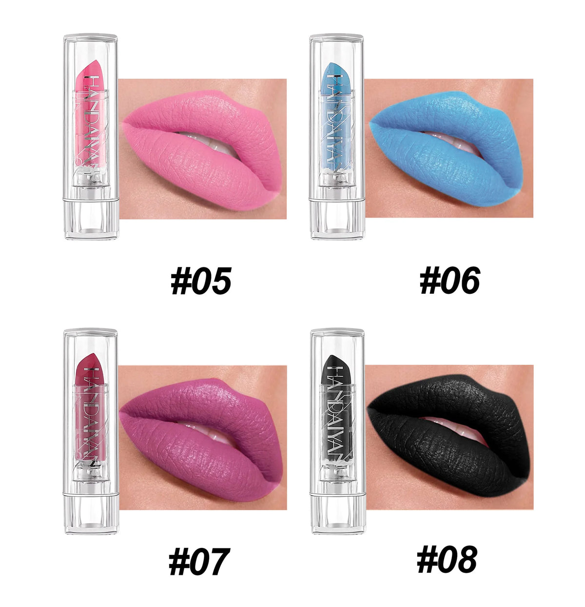 8PCS Halloween Matte Lipstick Set Dark Black Vampire Yellow Velvet Lipsticks for Face Body Painting Creative DIY Makeup Cosmetic