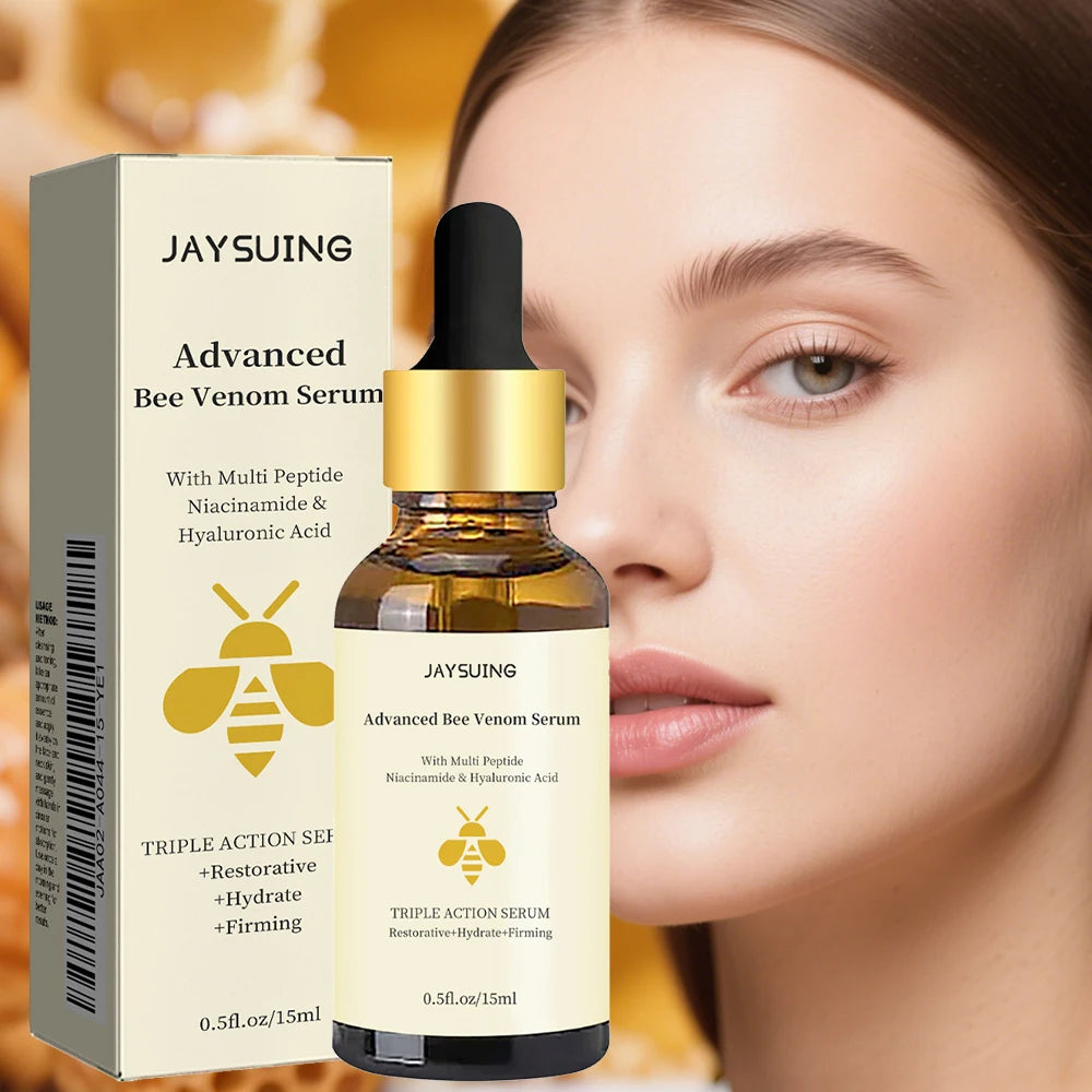 Bee Venom Serum Peptide Niacinamide Hyaluronic Acid Hydrating Essence Smooth Fine Lines Brighten Dull Daily Facial Skin Care
