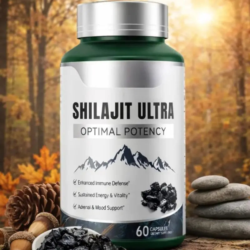 Shilajit Ultra with L-Arginine for Natural Energy and Vitality 60 Capsules Non-GMO  Endurance Stamina Antioxidant Supplement