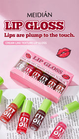 6Pcs Lip Oil Gloss Set, Hydrating High-Shine Non-Sticky Lip Gloss, Moisturizing Clear Pink Red Tint, Travel Makeup Gift