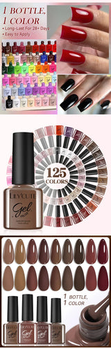 LILYCUTE 6Pcs/set 7ml Coffee Series Gel Nail Polish Kit 125 Colors Manicure Semi Permanent Soak Off UV Nail Art Gel Varnish
